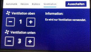 Ventilations Menü